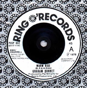 Ring O Records la discográfica de Ringo Star grabó Warm Ride de Bee Gees para Graham Bonnet